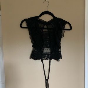 F21 black lace top